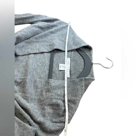 Max Studio Merino Wool Blend Open Front Cardigan XS Gray Pockets Grey Classic - Picture 5 of 10